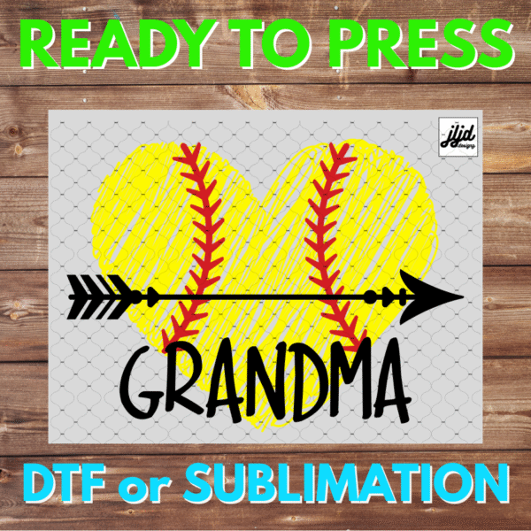 Softball Grandma | Graphic T Shirt | sports | heart | Softball | Mom | DTF | Sublimation