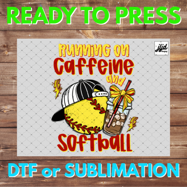 Caffeine and Softball | Graphic T Shirt | sports | Softball | Mom | cheetah | DTF | Sublimation