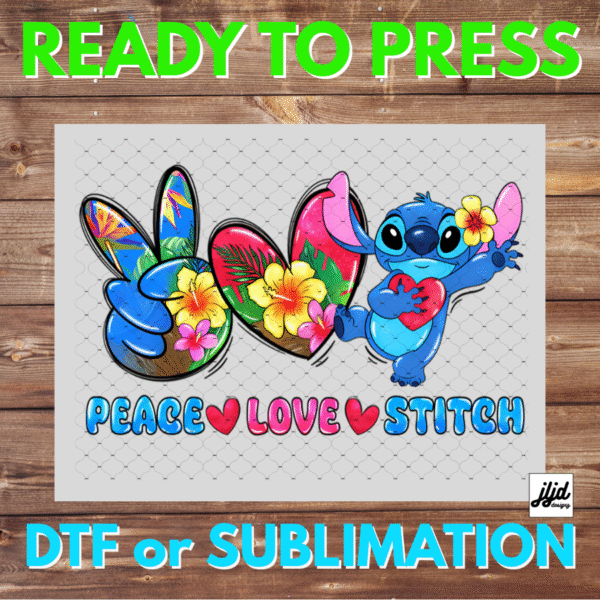 Peace Love Stitch | Graphic tee | Cartoon | DTF | Sublimation