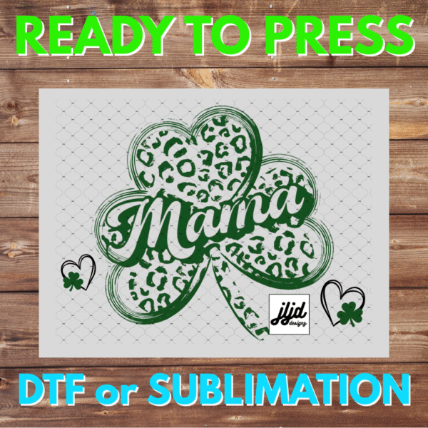 Mama St Patrick's Day | Graphic tee | Mom | cheetah | Mother's Day | clover | lucky | shamrock | DTF | Sublimation