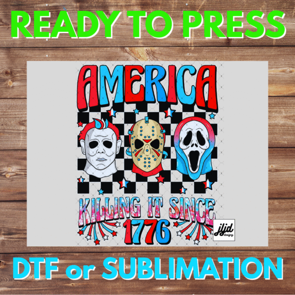 Horror | USA | America | July 4th | DTF | Sublimation | Jason Freddy Scream Michael Myers | retro movie