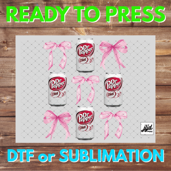 Diet Dr Pepper Bows | Graphic tee | coquette | DTF | Sublimation