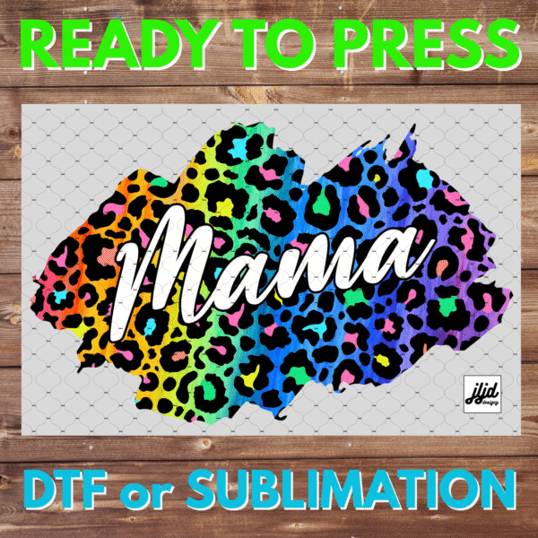 Mama | neon | cheetah | Mom | Mother's Day | DTF | Sublimation