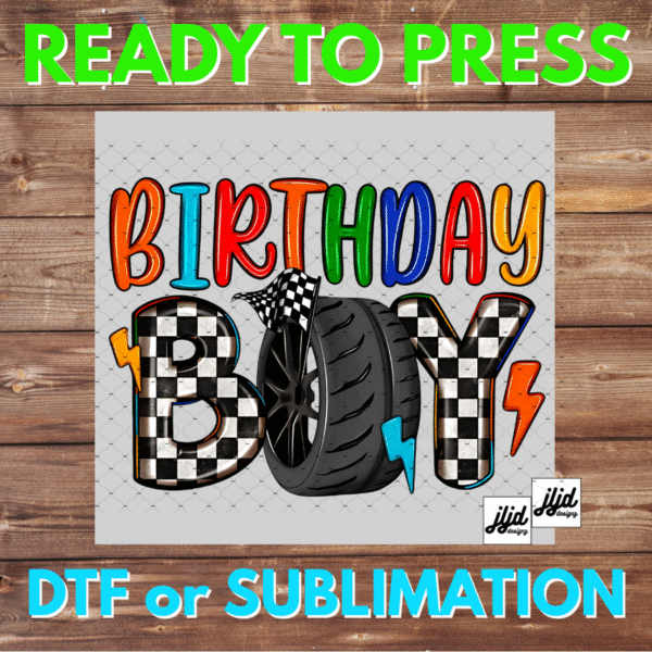 Birthday Boy | racing | race car | DTF | Sublimation
