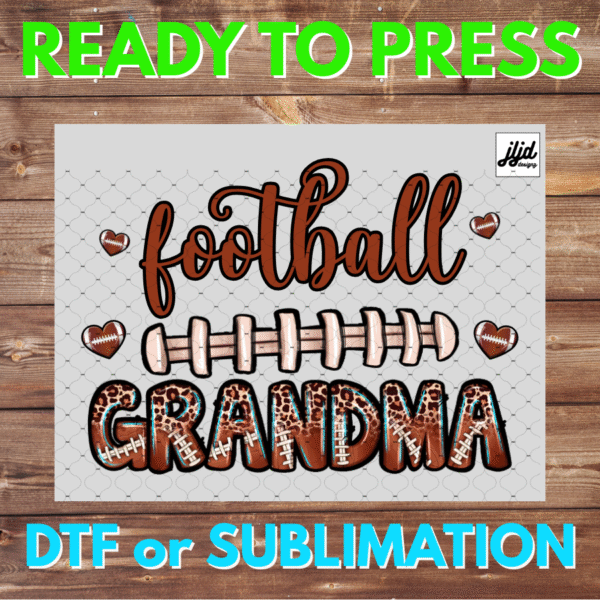 Football Grandma | Graphic T Shirt | sports | heart | cheetah | DTF | Sublimation