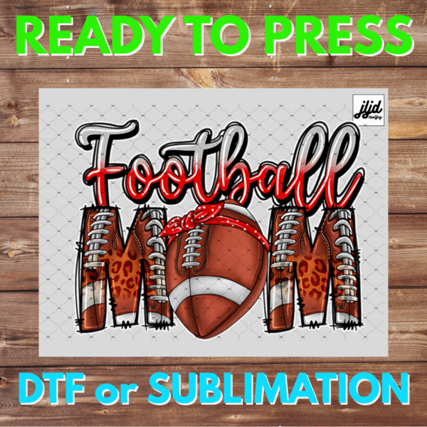Football Mom | Graphic T Shirt | sports | heart | cheetah | DTF | Sublimation