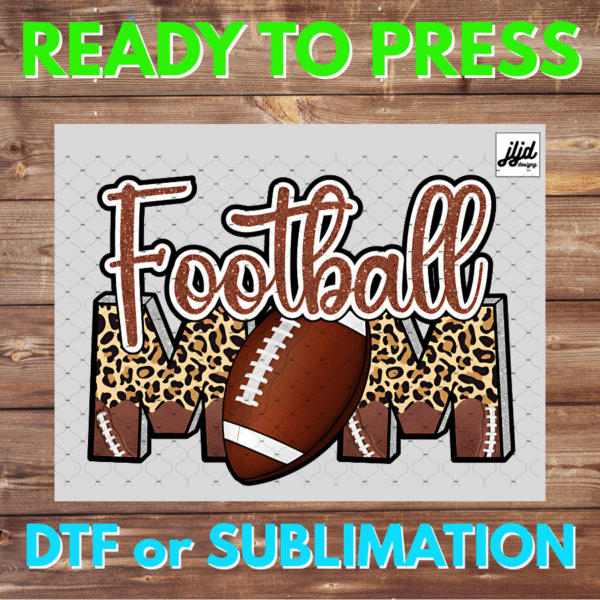 Football Mom | Graphic T Shirt | sports | heart | cheetah | DTF | Sublimation