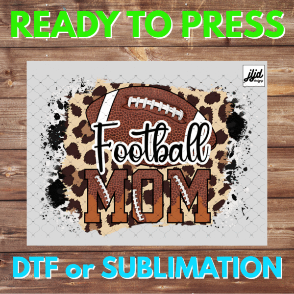 Football Mom | Graphic T Shirt | sports | heart | cheetah cow print | DTF | Sublimation
