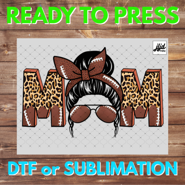 Football Mom | Graphic T Shirt | sports | mom bun | cheetah | DTF | Sublimation