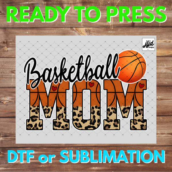 Basketball Mom | Graphic tee | Sports | cheetah | DTF | Sublimation