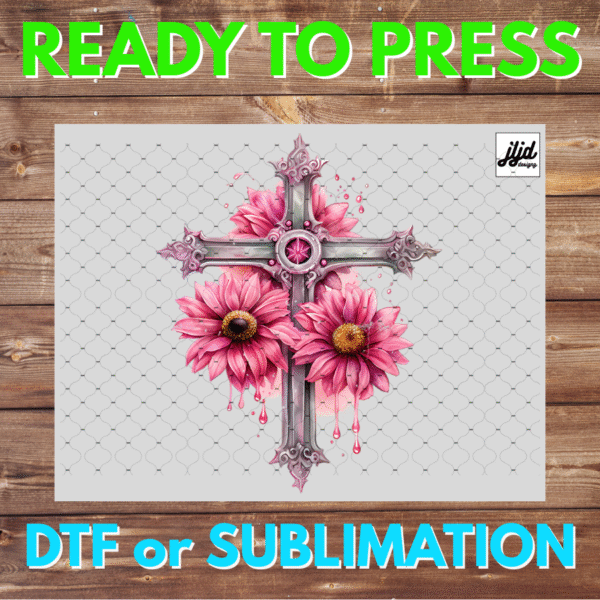 Cross Faith Flowers | Graphic tee | Jesus | paint splatter | DTF | Sublimation