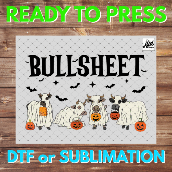 BullSheet | Halloween | cow | ghost | DTF | Sublimation