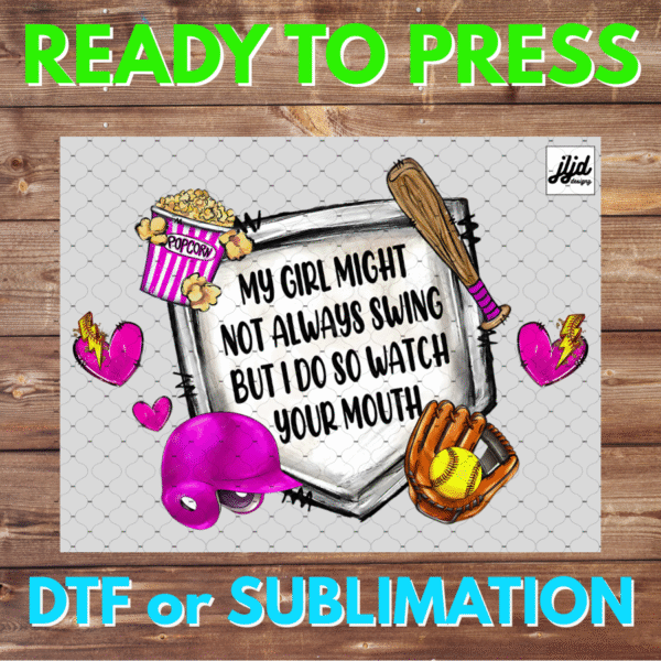 Softball Mom | Graphic T Shirt | sports | My Girl might not always swing but I do | cheetah | DTF | Sublimation