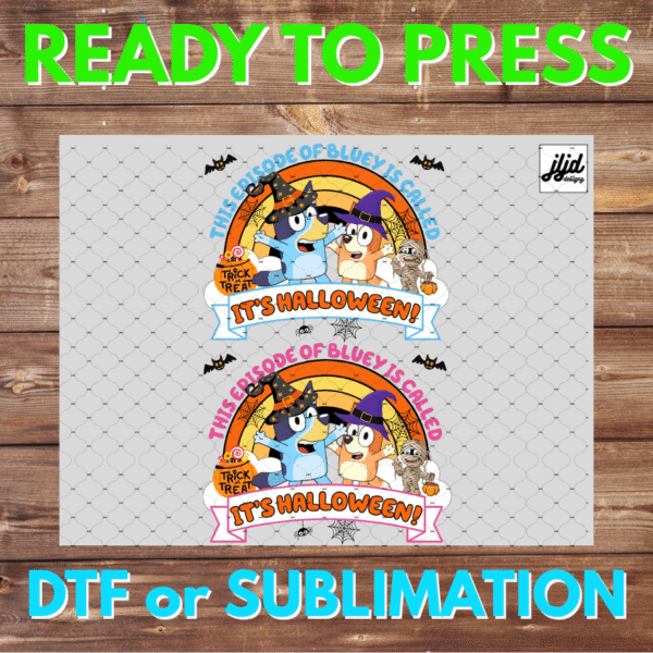 Bluey Halloween | Graphic tee | Pink or Blue | Bingo | On this Episode | DTF | Sublimation