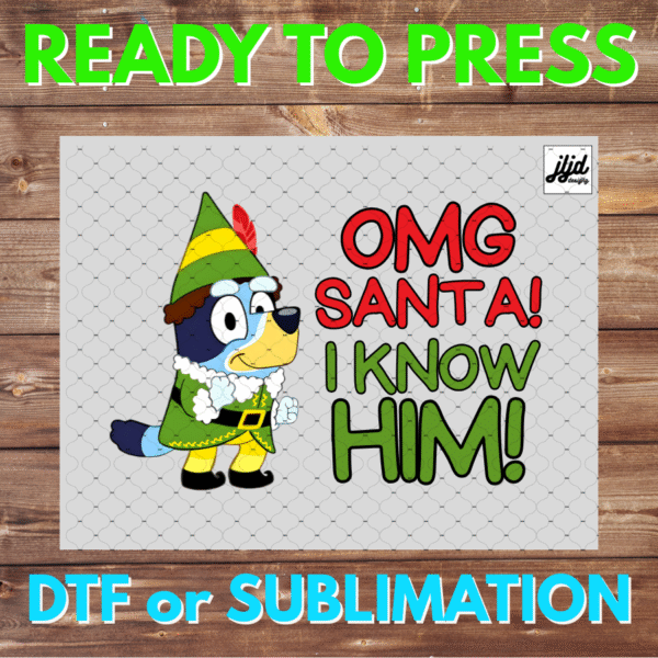 Bluey Christmas ELF | Graphic tee | Bingo | DTF | Sublimation