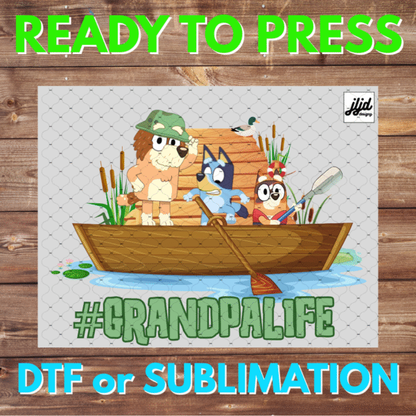 Bluey Grandpa Life | Graphic tee | Papa | Fishing | Bingo | Father's Day | DTF | Sublimation