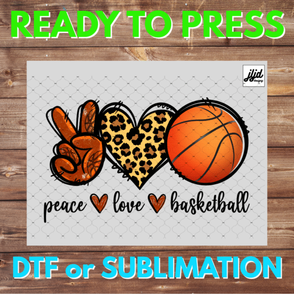 Peace Love Basketball | Graphic tee | Sports | Grandma | Mom | cheetah | DTF | Sublimation