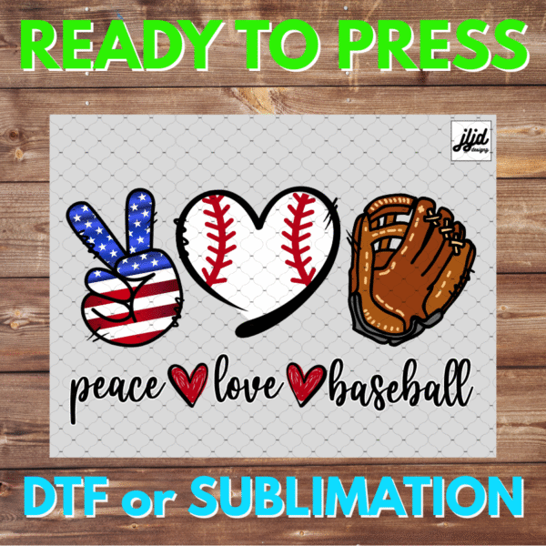 Peace Love Baseball | sports | DTF | Sublimation