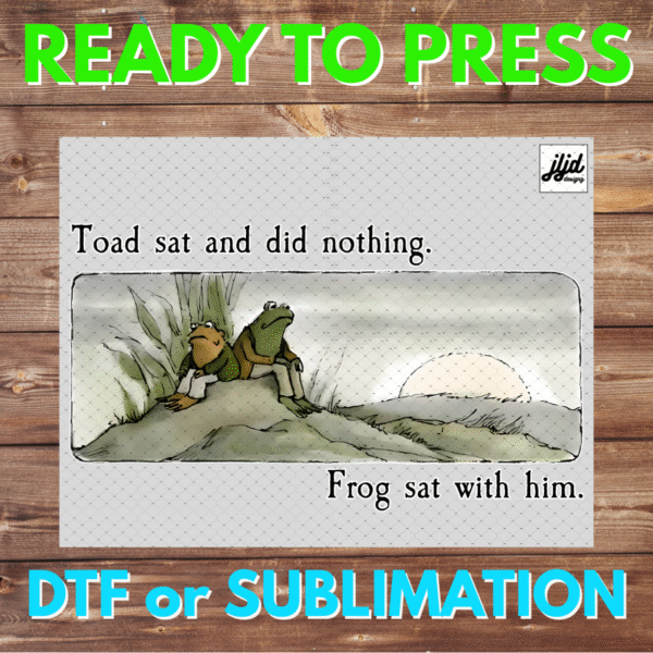 Frog and Toad Sat | retro | book | watercolor | DTF | Sublimation