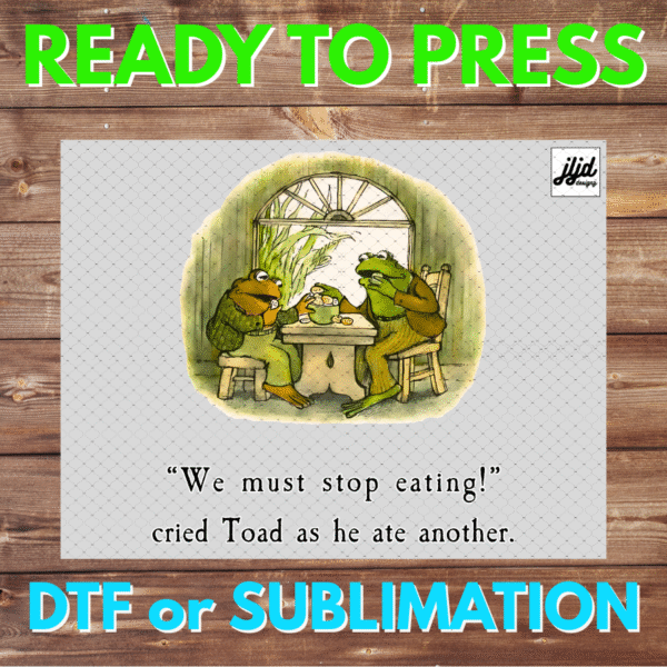 Frog and Toad Eating | retro | book | watercolor | DTF | Sublimation