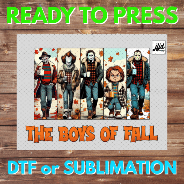 The Boys of Fall | Horror | retro | Jason Freddy Michael Myers It Clown | Halloween | DTF | Sublimation