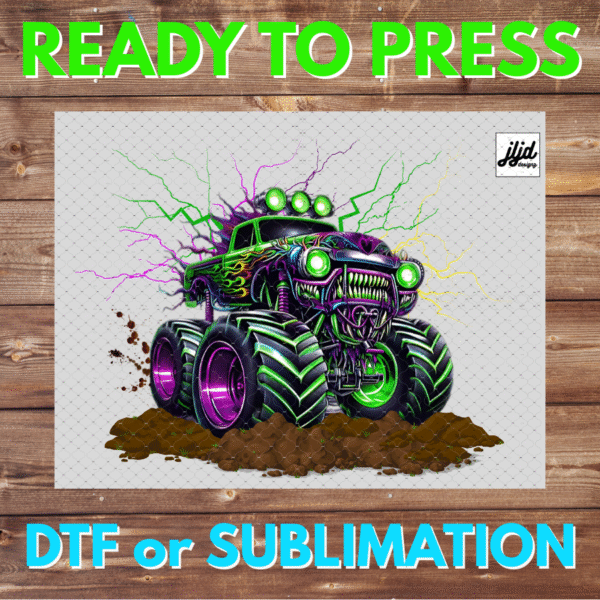 Monster Truck | lightening | DTF | Sublimation