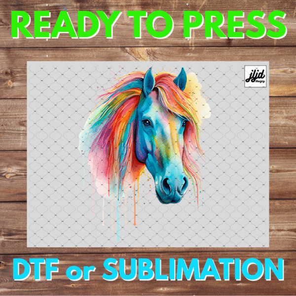 Watercolor Horse | farm | animal | DTF | Sublimation