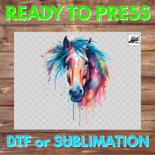 Watercolor Horse | farm | animal | DTF | Sublimation