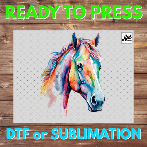 Watercolor Horse | farm | animal | DTF | Sublimation