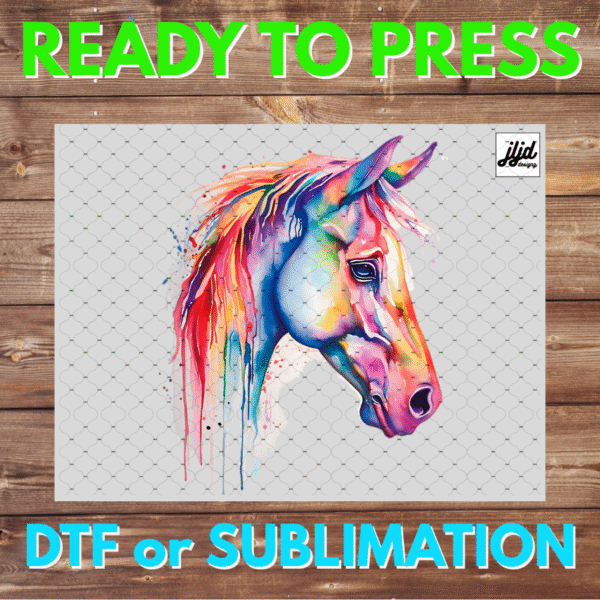 Watercolor Horse | farm | animal | DTF | Sublimation