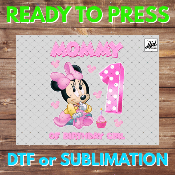 Family Birthday Girl Minnie | Personalize | Custom | Mickey Mouse | Graphic T Shirt | DTF | Sublimation