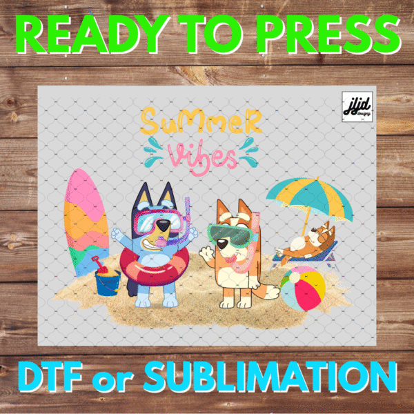 Summer Vibes Bluey | beach | DTF | Sublimation