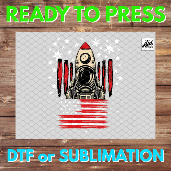 American Astronaut | Space | USA | America | DTF | Sublimation |