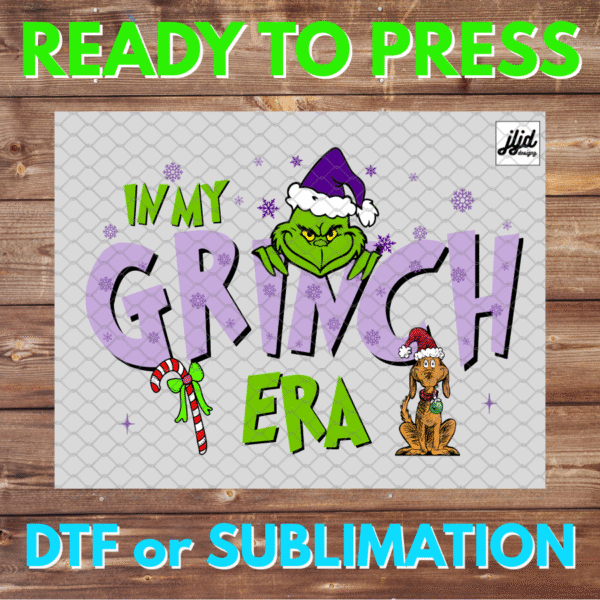 In my Grinch Era | Christmas Holiday | purple | Graphic tee | DTF | Sublimation