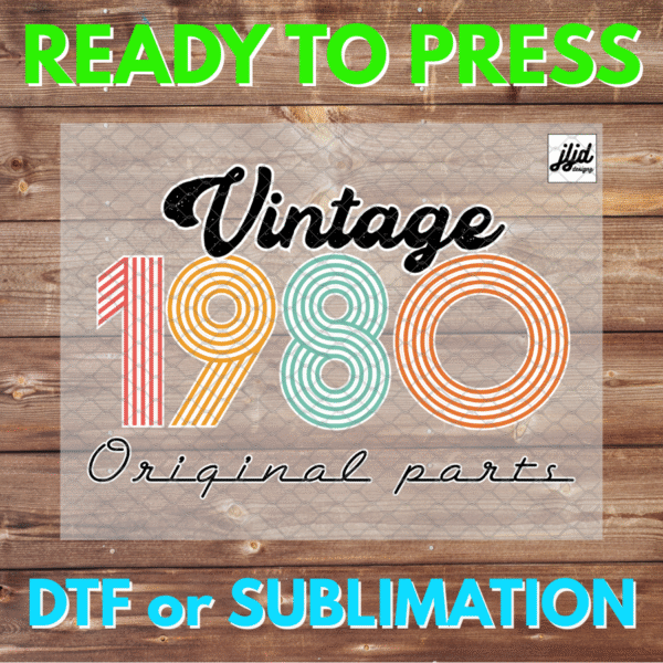 Vintage Original Parts | Year of Birth | Graphic tee | retro | DTF | Sublimation