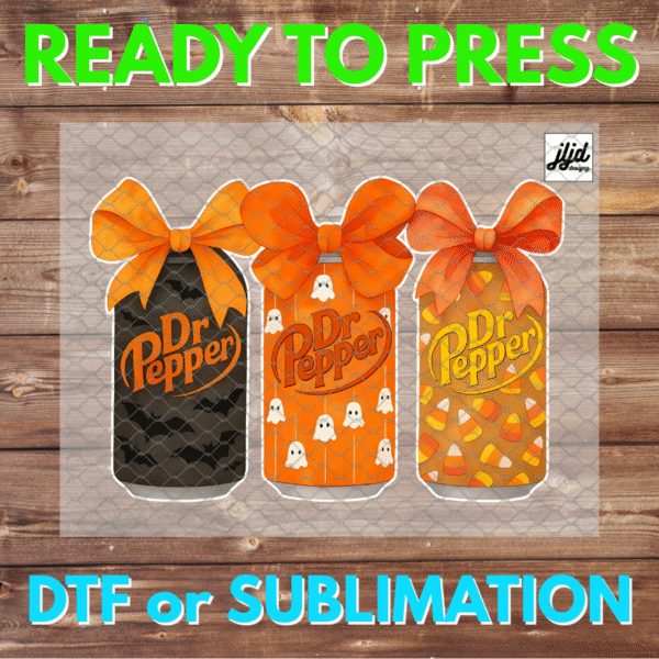 Halloween Dr Pepper | ghost | bats | DTF | Sublimation