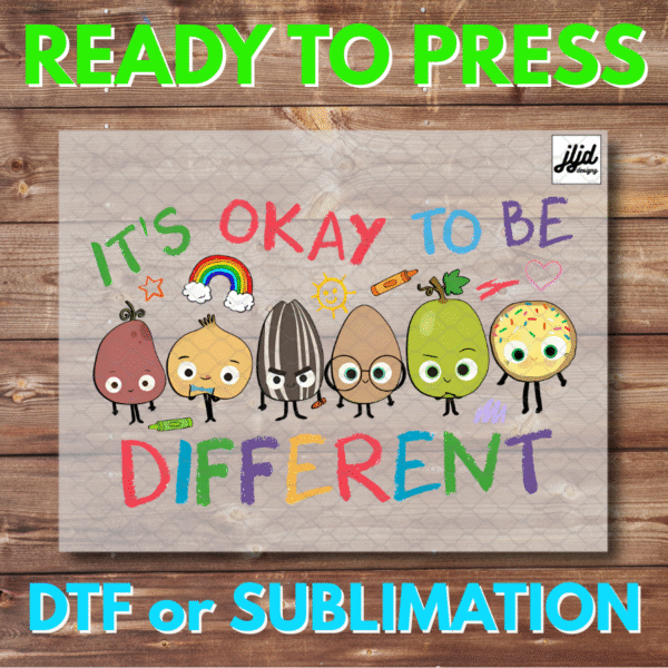 It's OK to be Different | Bad Seed | Autism | Teacher | Graphic tee | DTF | Sublimation