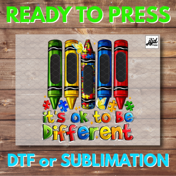 It's OK to be Different | puzzle piece | Autism | Teacher | Graphic tee | DTF | Sublimation