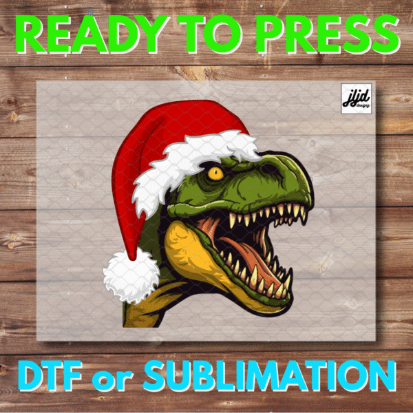 Dinosaur | Christmas | Santa | T Rex | DTF | Sublimation