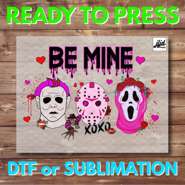 Horror Valentine's Day | Graphic tee | Heart | Love | Michael Myers Jason Freddy Scream | Kiss | Cupid | DTF | Sublimation
