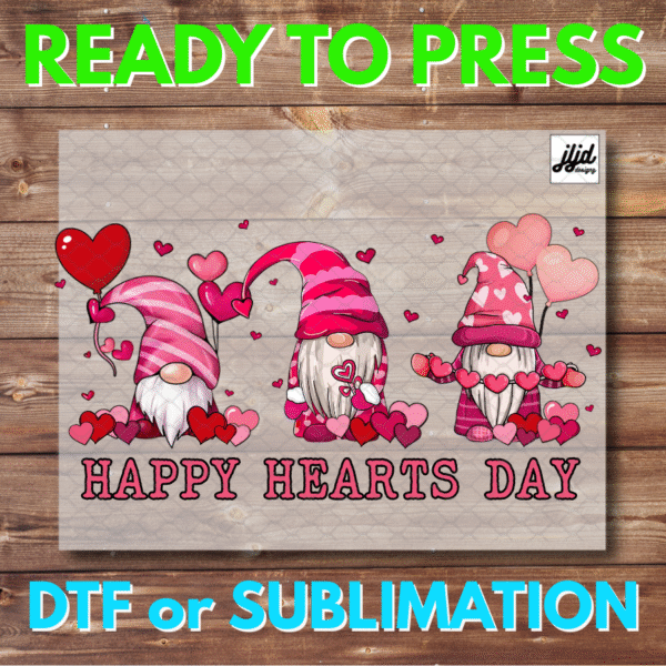 Happy Heart's Day | Valentine's Day | Graphic tee | Gnome | Cupid | DTF | Sublimation
