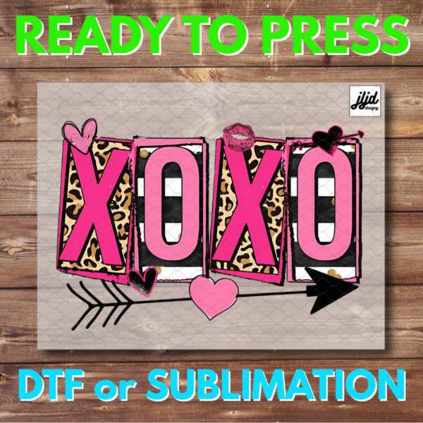 XOXO | Valentine's Day | Graphic tee | Heart | Love | Cheetah Leopard | Kiss | Cupid | DTF | Sublimation