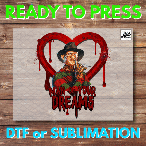 Horror Valentine's Day | Graphic tee | Freddy Man of your Dreams | Love Heart Cupid | DTF | Sublimation