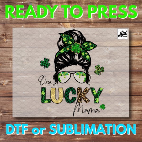 One Lucky Mama | St Patrick's Day | Graphic tee | cheetah | leopard | Clover | DTF