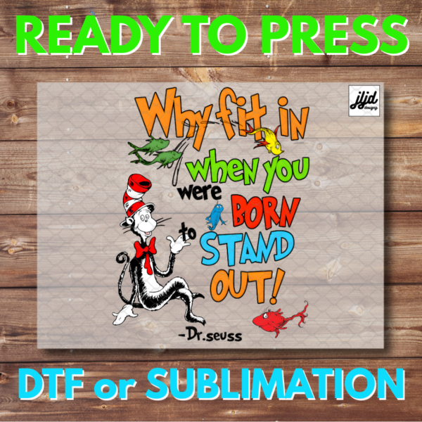 Why Fit In | Dr Suess | children's book | retro | cartoon | DTF